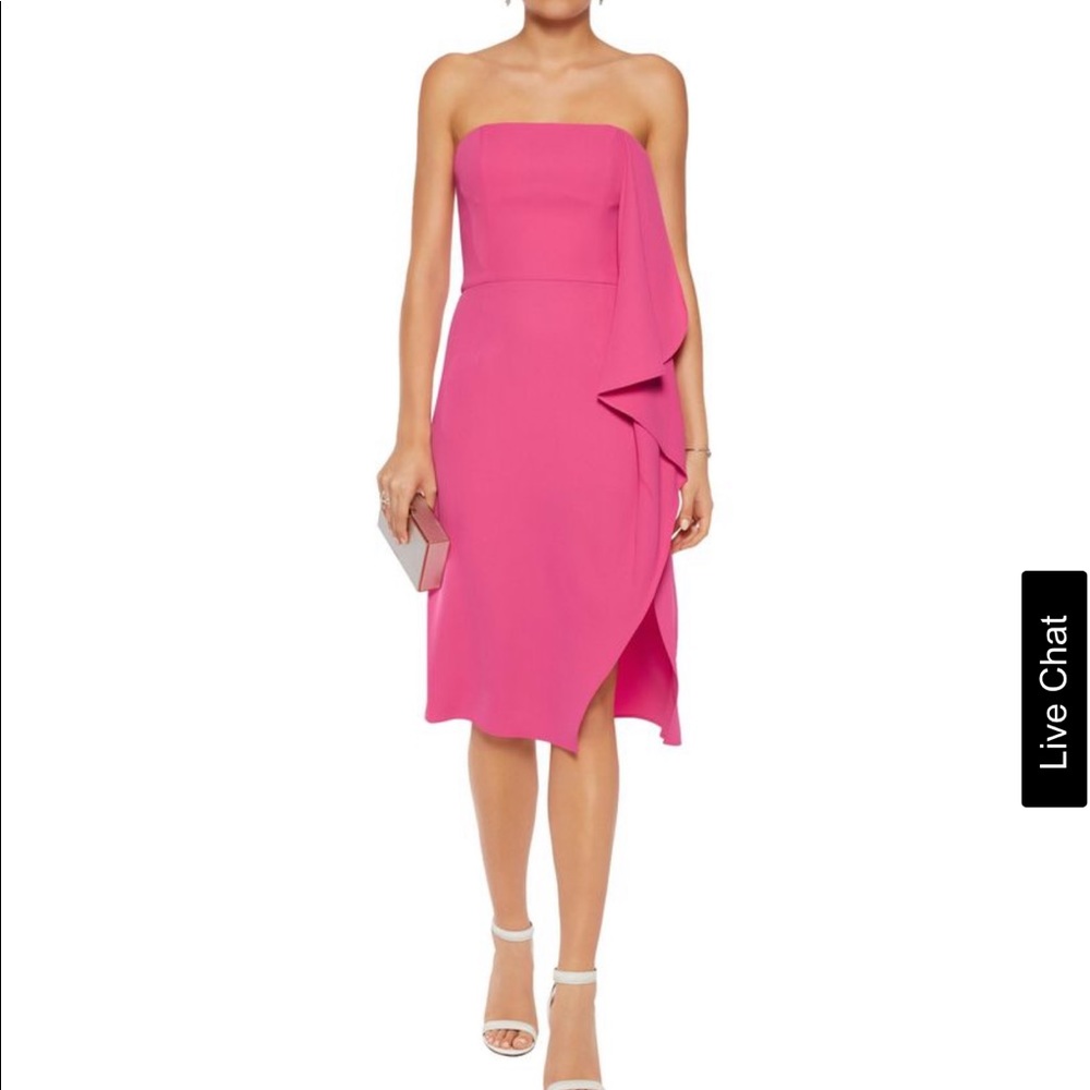 Strapless draped crepe dress